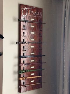 Wand Wall Display, Harry Potter Theme Room Bedroom Ideas, Harry Potter Themed Reading Nook, Hp Room Decor, Harry Potter Theater Room, Boys Harry Potter Bedroom, Harry Potter Office Decor Ideas, Harry Potter Reading Room, Kids Harry Potter Bedroom