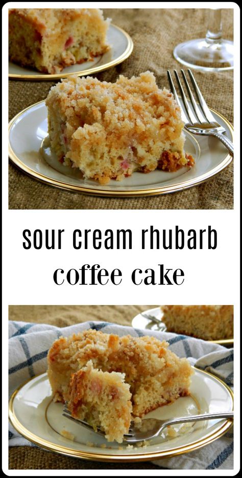 Rhubarb Coffee Cake, Easy Rhubarb Recipes, Rhubarb Desserts Recipes, Rhubarb Cake Recipes, Rhubarb Coffee Cakes, Rhubarb Desserts, Rhubarb Cake, Sour Cream Coffee Cake, Coffee Cake Recipe