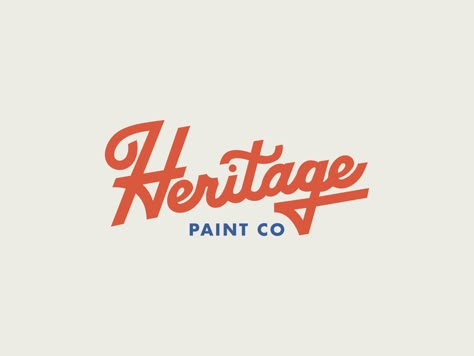 Heritage Paint 2 by Brethren Design Co | Dribbble | Dribbble Vintage Script Lettering, Vintage Script Logo, Vintage Inspired Logo, Vintage Branding Design, Vintage Typography Logo, Retro Logo Inspiration, Script Logo Design, Heritage Paint, Painting Logo