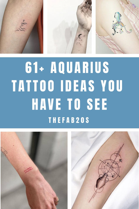 Looking for Aquarius tattoo ideas?! These Aquarius tattoos are STUNNING, whether you want small or large, cute and dainty, we've for the perfect Aquarius tattoo designs here Tattoo Ideas Astrology Aquarius, Back Tattoo Aquarius, Aquarius Star Tattoo, Aquarius Tattoo Ideas, Aquarius Tattoo Designs, Meaning Full Tattoos, Aquarius Symbol Tattoo, Aquarius Tattoos, Archer Tattoo