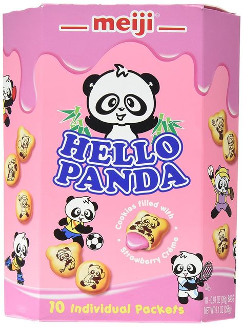 Amazon.com: Meiji Hello Panda Family Pack Cookies, Strawberry, 0.91 Ounce (10 Individual Packets) : Grocery & Gourmet Food Hello Panda Cookies, Strawberry Biscuits, Panda Cookies, Hello Panda, Cream Biscuits, Strawberry Cookies, Filled Cookies, Strawberry Filling, Cookie Bags