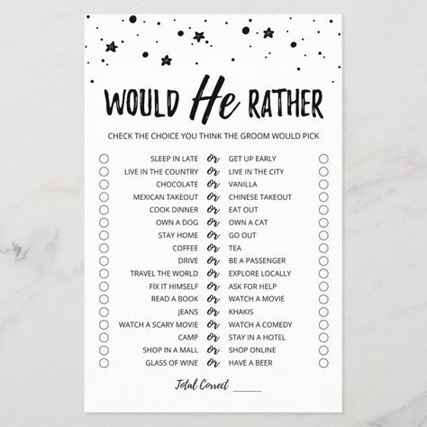 Your buds will love them, and so will you. Would He Rather, Would She Rather, Birthday Activities, Game Template, Bridal Shower Game, Birthday Party Games, 25th Birthday, Birthday Games, Anniversary Quotes