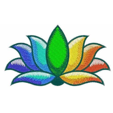 Rainbow Lotus - 4x4 | Love Flutters | Products | SWAK Embroidery Rainbow Lotus, Human Body Projects, Animal Line Drawings, Meditation Pillows, Pencil Drawings Of Flowers, Lotus Flower Art, Origami And Quilling, Windmill Design, Watercolour Texture Background