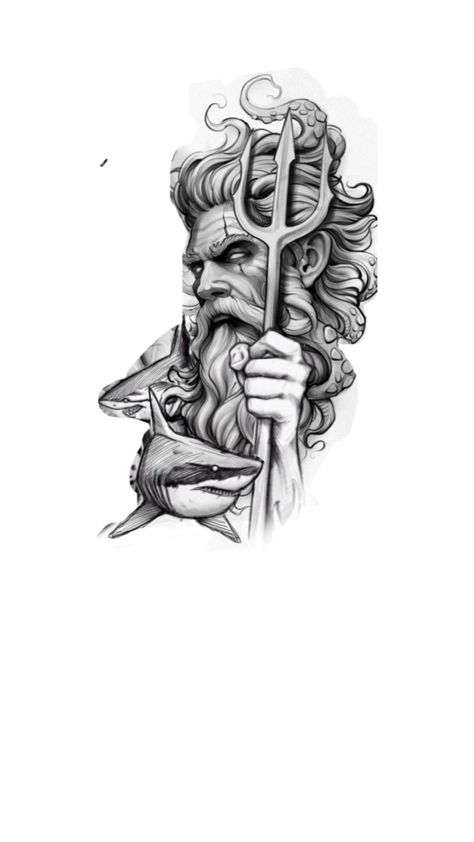 Poseidon Tattoo, God Tattoos, Back Tattoos For Guys, Sleeves Ideas, Back Tattoos, Galaxy Wallpaper, Arm Tattoo, Sleeve Tattoos, Tattoos For Guys