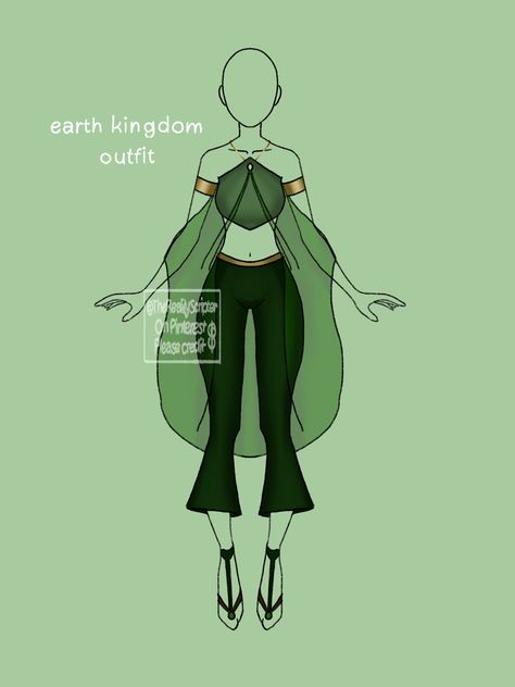 Atla Outfits Earth, Atla Earthbender Outfits, Earth Tribe Clothes Avatar, Female Earthbender Oc, Atla Outfit Ideas, Earth Bending Outfit, Avatar The Last Airbender Oc Earthbender, Atla Oc Outfits, Avatar Earth Bender Outfit