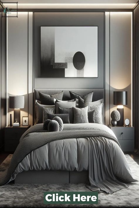 Top 38 Grey Bed Bedroom Ideas Gray Headboard Bedding Ideas, Suede Grey Bed, Gray Suede Bed, Mens Grey Bed, Warm Grey Bedroom, Grey Bed Bedroom, Grey Bed Bedroom Ideas, Bedding With Lightgrey Headboard, Grey Silk Bed