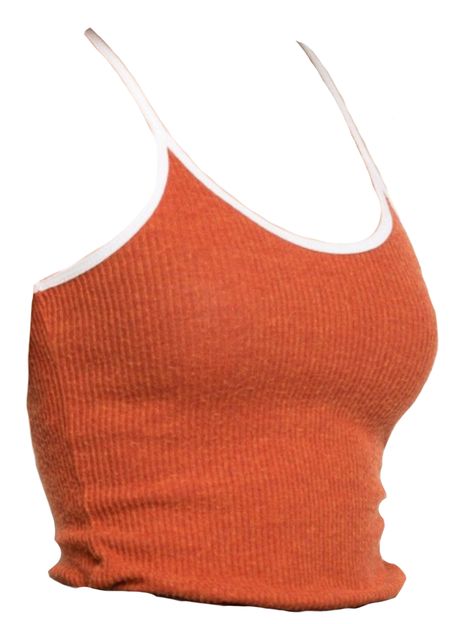 Png Tops, Clothing Png, Png Clothes, Orange Outfit, Orange Tank Top, 80s Outfit, Tanktop Girl, Orange Shirt, Tank Girl