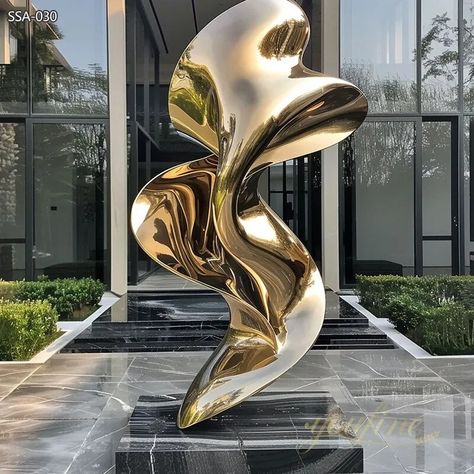 Modern Stainless Steel Luxury Sculpture for Real Estate - Garden Metal Sculpture - 4 Luxury Sculpture, Real Estate Developer, Estate Garden, Steel Sculpture, Abstract Sculpture, Metal Sculpture, For Real, Metal Art, Basement