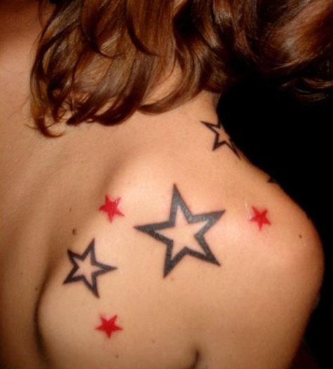 backside stars tattoo - 25 Awesome Star Tattoo Designs  <3 <3 Star Tattoos For Men, Star Tattoo Meaning, Small Star Tattoos, Phönix Tattoo, Star Tattoo Designs, Best Tattoos For Women, Wolf Tattoo Design, Star Tattoo, Red Stars