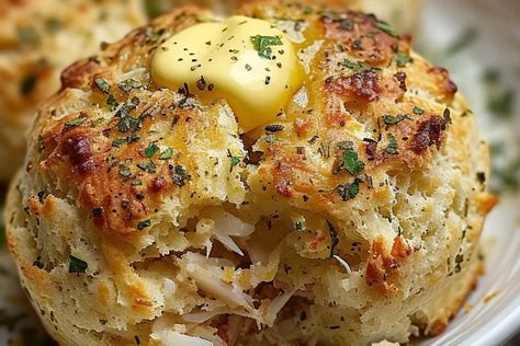 Crab Stuffed Cheddar Bay Biscuits with Lemon Butter - recipestasteful Crab Stuffed Biscuits, Recipes With Cheddar Bay Biscuits, Crab Biscuits, Cheddar Bay Crab Biscuits, Cheddar Bay Crab Cakes, Crab Stuffed Cheddar Biscuits, Crab Stuffing, Cheddar Bay Biscuit Crab Cakes, Crab Stuffed Cheddar Bay Biscuits Recipe