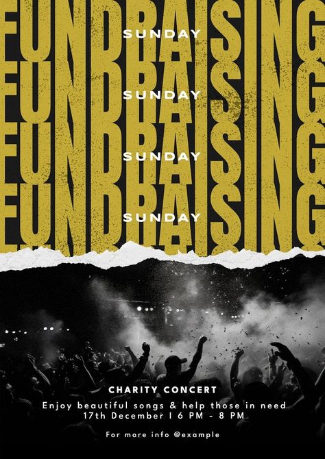 Fundraising charity concert poster template, editable text and design | free image by rawpixel.com / Pitcha Benrohman School Concert Poster, Classical Concert Poster Design, Fundraiser Poster, Fundraising Poster, Photo Poster Design, Festive Poster, Concert Poster Design, Charity Fundraising, Concert Poster