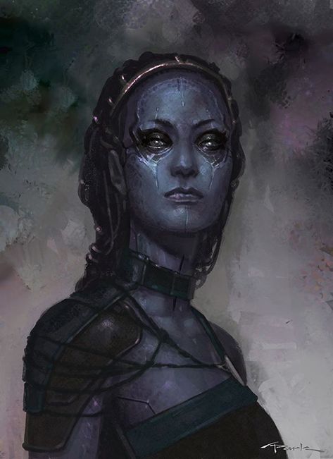 Gamora Gamora And Nebula, Blue Skin, Andy Park, Alien Concept, Alien Concept Art, Star Children, Park Art, Fantasy Rpg, Elder Scrolls