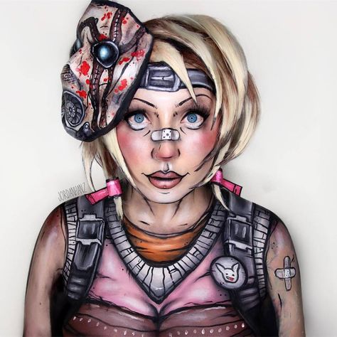 Borderlands Makeup, Tiny Tina Wonderland, Borderland Cosplay, The 100 Cosplay, Tina Costume, Tiny Tina Borderlands, Tina Core, Comic Makeup, Borderlands Cosplay