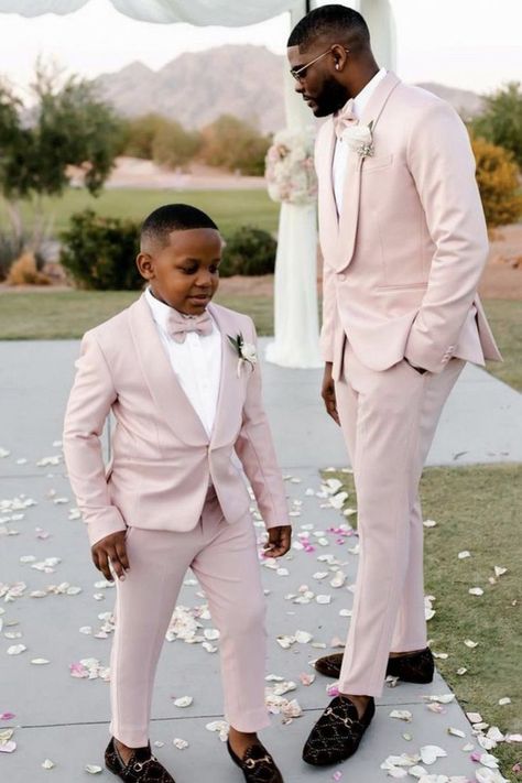 Pink Prom Suit, Pink Suit Men, Pink Groomsmen, Pink Tuxedo, Suits For Wedding, Groom And Groomsmen Suits, Wedding Tux, Mens Wedding Attire, Pink Wedding Theme