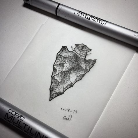 Simple Arrowhead Banger. #art #drawing #drawingaday #copicpens #kelowna #kelownaartist #explorekelowna #explorebc #blackwork #blackworknow… Arrow Head Tattoo Men, Simple Arrowhead Tattoo, Arrowhead Tattoo Men, Arrowhead Painting, Arrowhead Tattoo For Women, Arrow Head Drawing, Arrowhead Drawing, Arrow Head Tattoo, Arrowhead Art