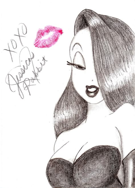 Jessica Rabbit Tattoo, Jessica Rabbit Cartoon, Jessica And Roger Rabbit, Rabbit Artwork, Pin Up Girl Tattoo, Rabbit Drawing, Rabbit Tattoos, Female Drawing, Roger Rabbit