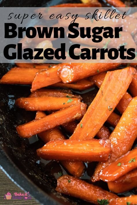 Cast Iron Skillet Carrots, Skillet Glazed Carrots, Maple And Brown Sugar Carrots, Skillet Carrots Recipe, Brown Sugar Glazed Carrots Stove Top, Carrot Recipes Stove Top, Brown Sugar Carrots Stovetop, Glazed Carrots Recipe Stove Top, Skillet Carrots