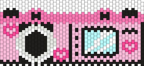 Kandi Tut, Pink Kandi, Kandi Cuff Patterns, Camera Purse, Pony Bead Projects, Diy Kandi Bracelets, Kandi Cuffs, Pony Bead Crafts, Diy Kandi