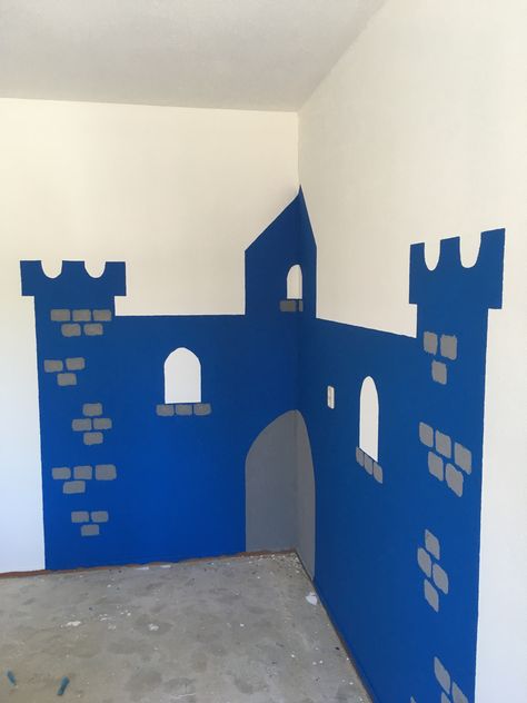 Castle Mural, Cardboard Castle, Rainbow Room, Playroom Design, Castle Wall, Sandbox, Sunday School, Kids Bedroom, Kids Room