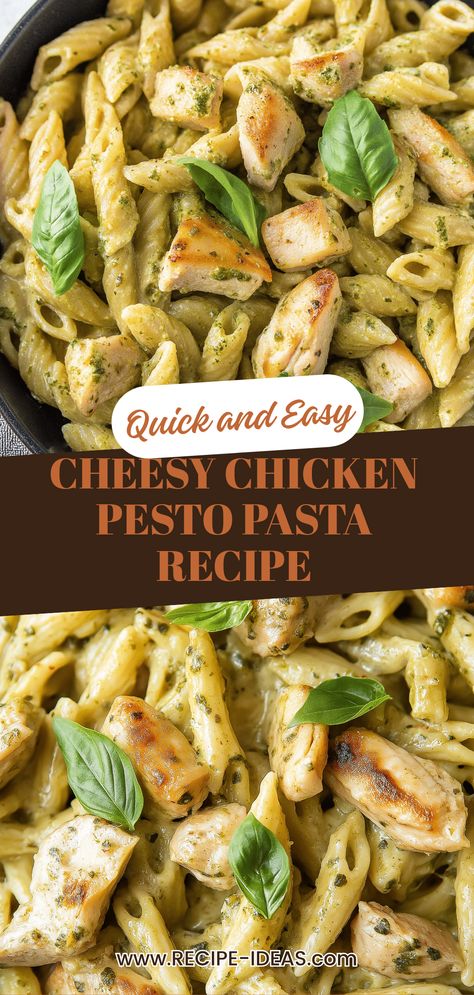 Indulge in this delicious Cheesy Chicken Pesto Pasta that combines the rich flavors of grilled chicken with zesty pesto sauce and creamy cheese. Perfect for busy weeknights or casual dinner parties, this easy pasta recipe is packed with goodness and flavor! Get creative by adding your favorite veggies like cherry tomatoes or spinach for some extra nutrition. Whether you're cooking for family or entertaining friends, this dish will be a guaranteed hit on your table! Serve it hot and enjoy every bite. Pesto Chicken With Tortellini, Easy Pasta Pesto Recipes, Healthy Dinner Recipes Pesto, Pasta And Pesto Recipes, Pasta With Pesto Recipes, Pesto Dinner Ideas, Pesto Dinner Recipes, Teacher Meals, Pesto Chicken Recipes