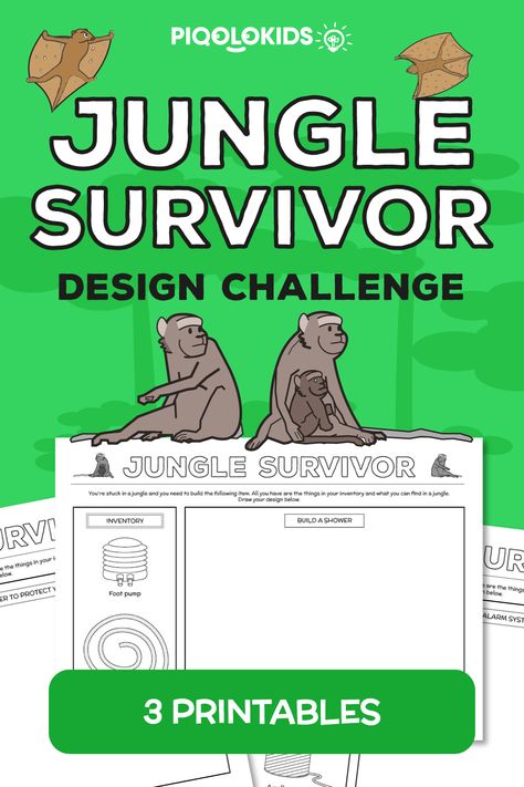 Jungle Unit Study, Jungle Stem Activities, Art Worksheets Printables, Jungle Survival, Jungle Activities, Printable Worksheets For Kids, Survival Items, Kids Worksheets Printables, Art Worksheets