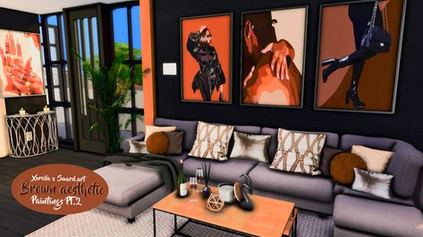 Art Brown Aesthetic, Sims 4 Baddie Cc, Custom Sims, Sims Patreon, Aesthetic Paintings, Sims Baby, Sims 4 Body Mods, Sims Clothes, Sims 4 Builds