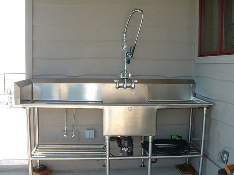 " Ultimate Fish Cleaning Station " - www.ifish.net Fish Camp House, Garage Sink, Garage Steps, Fish Cleaning Station, Fish Cleaning Table, Cleaning Station, Camp House, Fishing Cabin, Cleaning Fish