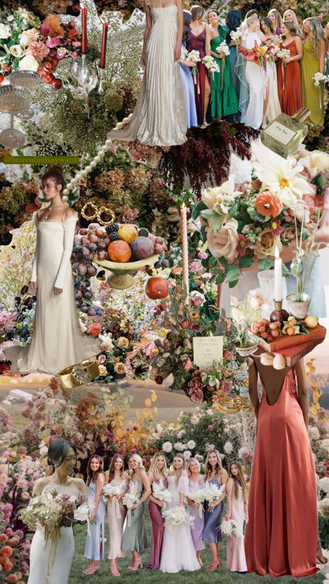 @laurenlindsayward multicolored fall wedding✨🥂 #colorful #fall #autumn #wedding #flowers #floral #romantic #weddinginspo #colorfulaesthetic #mutedcolors #weddingdress Multicolored Wedding, Autumn Wedding Flowers, Summer Wedding Style, Colorful Aesthetic, When I Get Married, Wedding Aesthetic, Fall Wedding Colors, Autumn Wedding, I Got Married