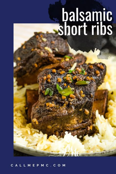 Balsamic Short Ribs, Short Ribs Braised, Gourmet Comfort Food, Braised Short Ribs Recipe, Bbq Short Ribs, Short Ribs Slow Cooker, Balsamic Sauce, Beef Ribs Recipe, Beef Short Rib Recipes