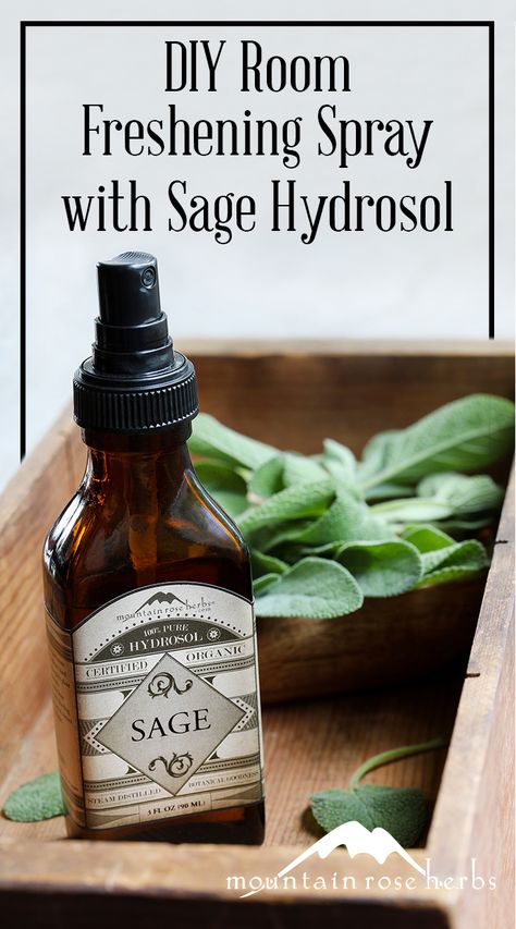 Homemade Natural Air Freshener Spray with Sage Hydrosol: If you're looking for a quick, mood-lifting experience, look no further. This revitalizing DIY sage spray recipe is the perfect fix to keep you alert, focused and feeling fresh! Natural Air Freshener Spray, Room Freshener Spray, Smelly Underarms, Essential Oil Deodorant, Sage Spray, Essential Oil Mixtures, Antibacterial Essential Oils, Sage Herb, Air Freshener Spray