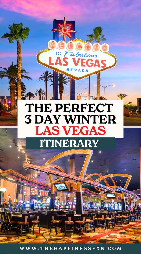 The Perfect 3 Day Winter Las Vegas Itinerary Vegas Things To Do 2024, Day Trips From Vegas, Things To Do In Las Vegas, Las Vegas Winter, Dream Destinations Bucket Lists, Vegas Itinerary, Weekend In Vegas, Las Vegas Itinerary, Vegas Girls Trip