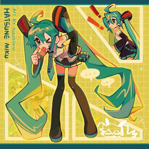 Brazilian Twist, Miku Hatsune Vocaloid, Turquoise Hair, Vocaloid Characters, 영감을 주는 캐릭터, Cute Art Styles, Sketchbook Art Inspiration, Art Block, Art Inspiration Drawing