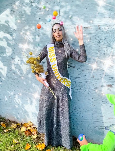 Mrs Universe Halloween Costume, Diy Moon Costume Women, Miss Universe Costume Halloween, Miss Universe Halloween Costume, Milky Way Costume, Miss Universe Costume, Universe Costume, Diy Princess Costume, Miss Universe Costumes