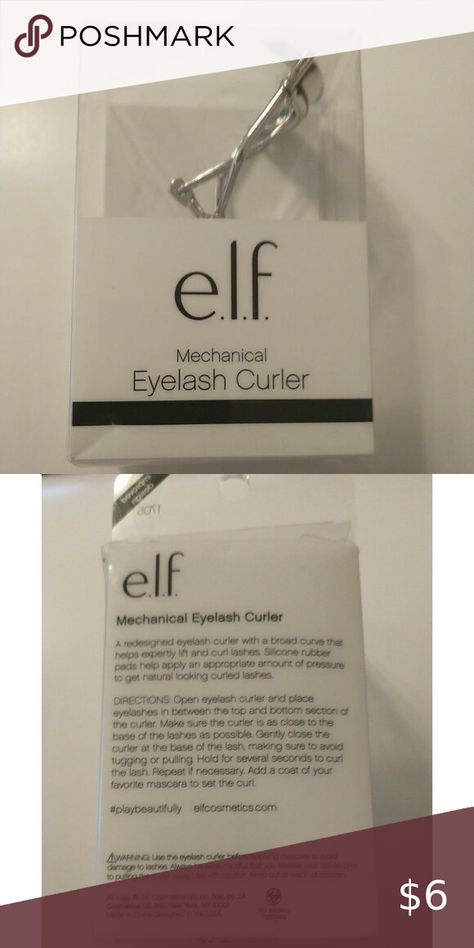 e.l.f. ELF Mechanical Eyelash Curler NIB Cosmetic Tool Essentials eyes lips face Elf Accessories, Natural Looking Curls, Curl Lashes, Eyes Lips Face, Eyelash Curler, Eyes Lips, Eyelashes, Elf, Lashes