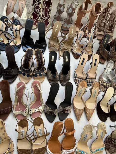 2000s Shoes, Cleaning My Closet, Heel Collection, Many Shoes, Vintage Heels, Shoe Closet, Shoe Obsession, Designer Heels, Mules Shoes