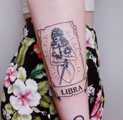 Justice Tarot Card Tattoo Design, Tarot Card Justice Tattoo, Libra Tarot Card Tattoo, Justice Tarot Tattoo, Lady Justice Libra Tattoo, Libra Tarot Card, Jade Tattoo, Tarot Card Tattoo, Libra Tattoo