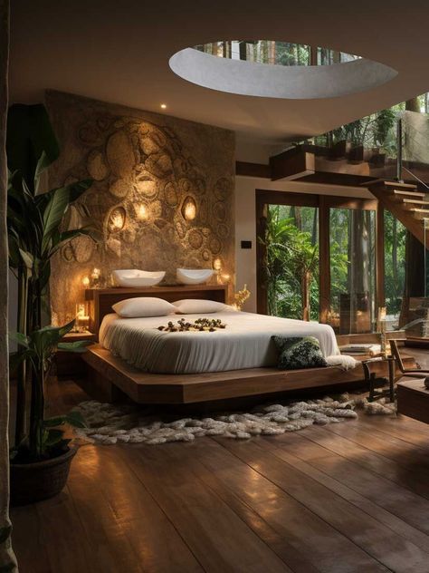 70s Architecture Interiors, Indonesian Interior Design, Indonesian Interior, Indonesian Decor, Rustic Style Bedroom, Balinese Interior, Japanese Hotel, Interior Hotel, Tropical Interior Design