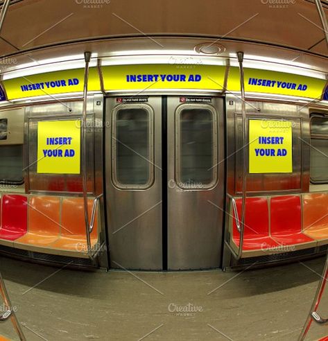 Download NYC MTA Subway Interior Ad Mockup Subway Interior, Mta Subway, Mockup Product, Kitchen Desk, Billboard Signs, Promotional Materials, Glass Dropper Bottles, Free Psd Mockups Templates, Mockup Downloads