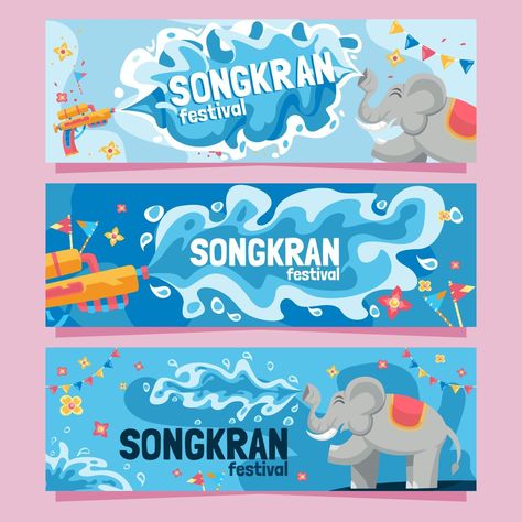 Canva Banner Design, Graphic Banner Design, Festival Design Ideas, Songkran Festival Design, Banner Acara, Banner Ideas Design, Canva Posters Design, Art Banner Design, Event Banner Design