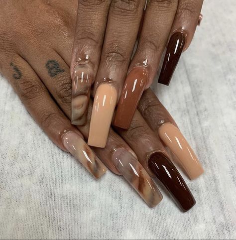 Brown Acrylic Nails, Exotic Nails, Long Acrylic Nails Coffin, Summer Acrylic Nails, Brown Nails, Square Acrylic Nails, Coffin Nails Designs, Fire Nails, Bling Nails