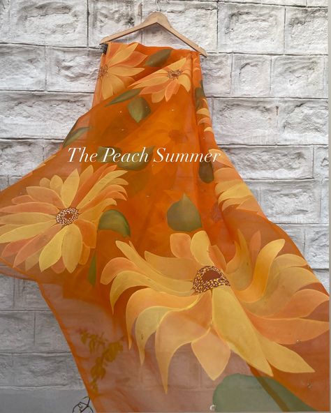 The Sunflower Saree _______________________________________________ Elevate your style with our stunning hand-painted sunflower saree! Made from luxurious pure silk organza in vibrant orange, this saree is adorned with golden sequins for an extra touch of glamour. Stand out from the crowd and make a statement wherever you go! Shop now and shine bright like the sunflower you are! . . . . . . Shop Now @thepeachsummer . . . . . . #thepeachsummer #thepeachsummercollection #thepeachsummerclie... Sunflower Saree, The Sunflower, Stand Out From The Crowd, Silk Organza, Vibrant Orange, Elevate Your Style, Shine Bright, Pure Silk, Your Style