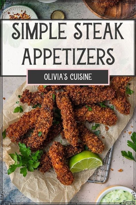 Steak Bite Appetizers, Finger Steaks Recipe, Chimichurri Mayo, Deep Fried Steak, Fried Steak Fingers, Finger Steaks, Steak Appetizers, Steak Fingers, Football Snacks