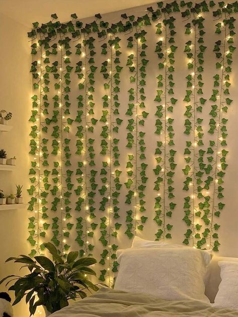 Color:Light Green \nMaterial:Plastic \n Enchanted Forest Bedroom, Graces Room, Leaf Fairy, Wedding Wall Decor, Spring Room, New Year Party Decoration, Herbal Juice, Fake Hanging Plants, Waterfall Lights