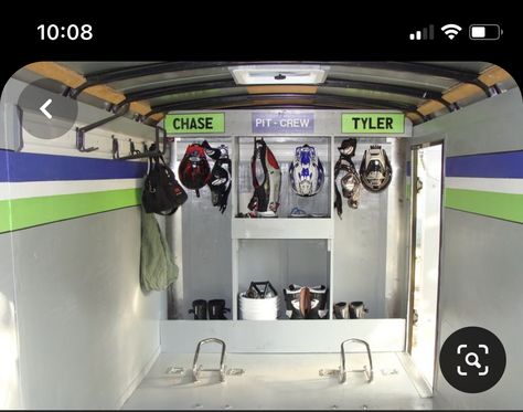 Accessories Storage Ideas, Motocross Trailer, Moto Trailer, Enclosed Motorcycle Trailer, Moto Van, Trailer Organization, Cargo Trailer Conversion, Motor Cross, Trailer Conversion