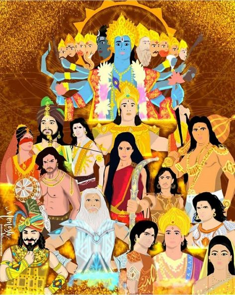 Mahabharat Hinduism History, Historical Drawings, Krishna Avatar, Krishna Drawing, Cartoon Clip, The Mahabharata, Vedic Art, Lord Krishna Wallpapers, Krishna Radha Painting