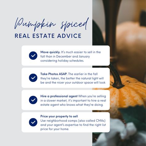 Fall In Love With A New Home Real Estate, September Realtor Post, Hello October Real Estate, Fall Realtor Post, Fall Real Estate Marketing, Real Estate November Marketing, Realtor Fall Posts, Fall Real Estate Social Media Posts, October Real Estate Posts