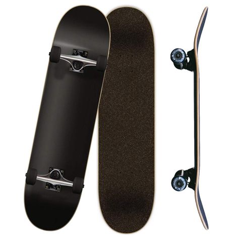 Beginner Skateboard, Black Deck, Kids Skateboarding, Estilo Cholo, 50 Dollars, Skateboard Bearings, Black Truck, Cruiser Skateboards, Deck Size