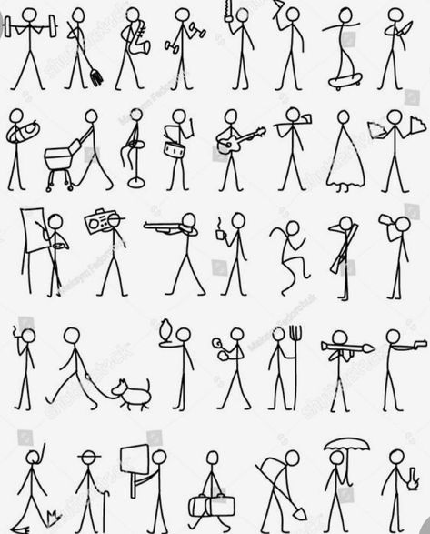 How To Draw Cute Stick Figures, Cute Stick People, Stick Figure Tattoo, Stick Men Drawings, Visual Note Taking, Stick Drawings, Stick People, Person Drawing, Stick Figure Drawing