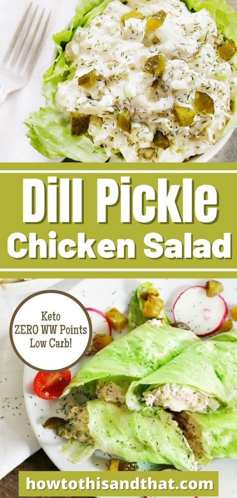 Weight Watchers Chicken Salad, Low Calorie Chicken Salad, Chicken Salad Keto, Dill Pickle Chicken Salad, Pickle Chicken Salad, Classic Chicken Salad Recipe, Dill Pickle Chicken, Pickle Chicken, Low Carb Chicken Salad