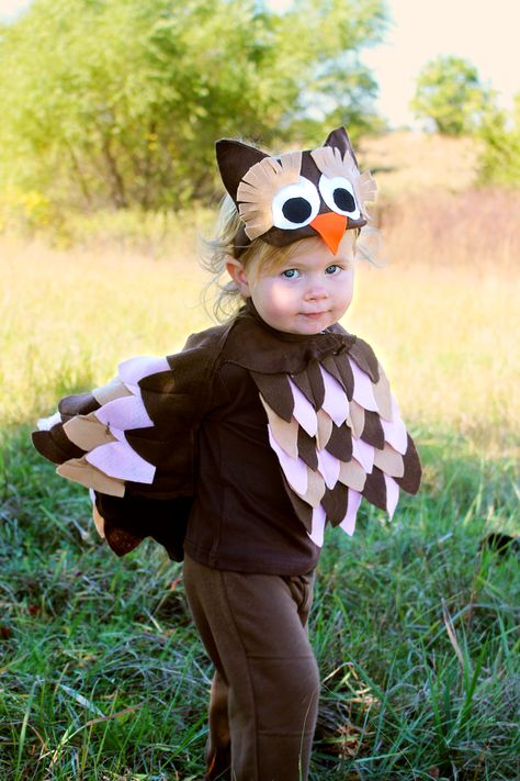 Make a Little Woodland Owl Costume with this easy DIY! | Welcome to Nana's #DIY #kids #halloween #costume #woodland #owl Owl Halloween Costumes, Carnaval Diy, Costume Homemade, Costumes Faciles, Diy Fantasia, Crazy Owl, Owl Costume, Capes For Kids, Up Halloween